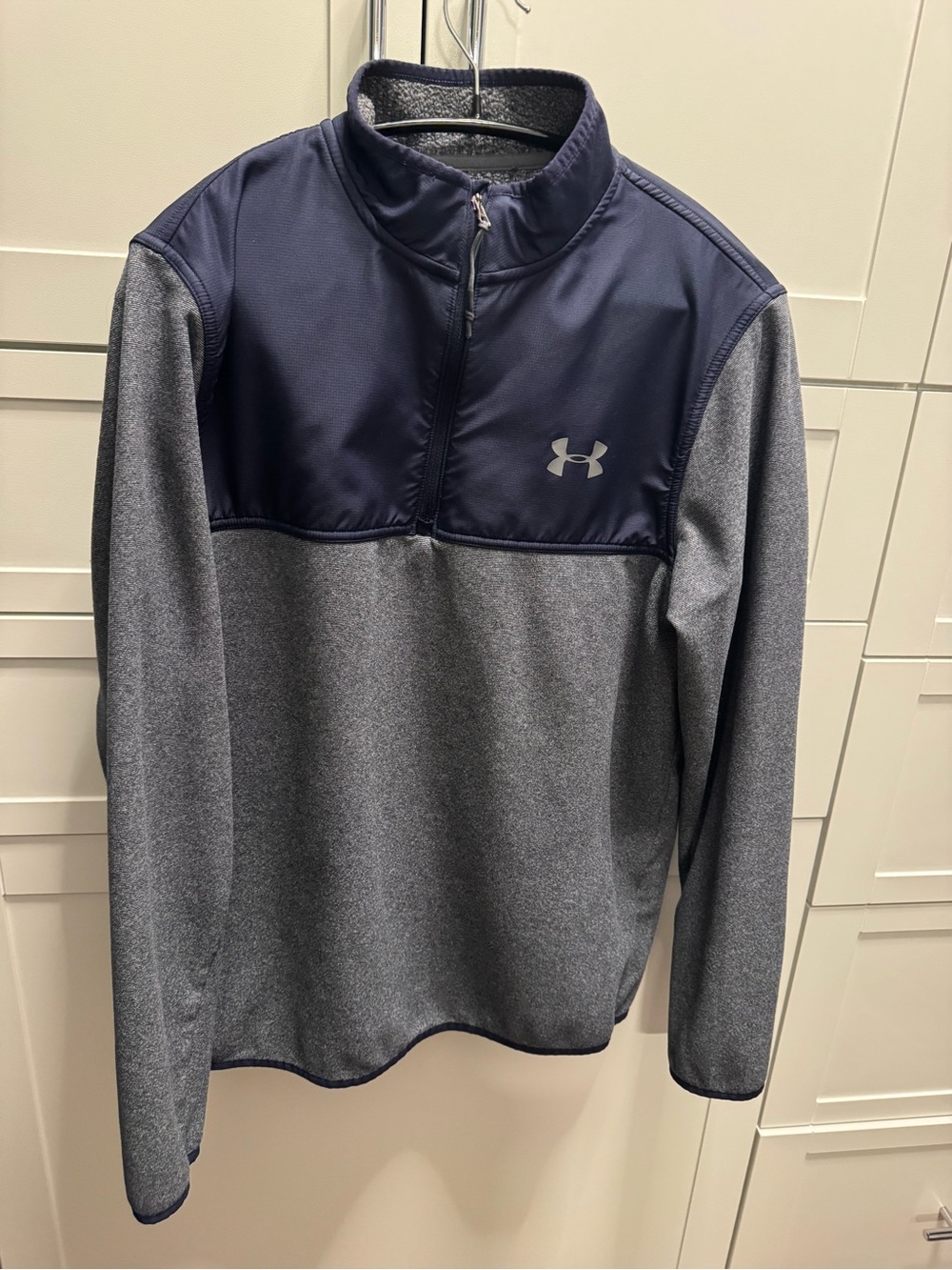 Under Armour Navy and Gray Performance Half-Zip Pullover, Cold Gear